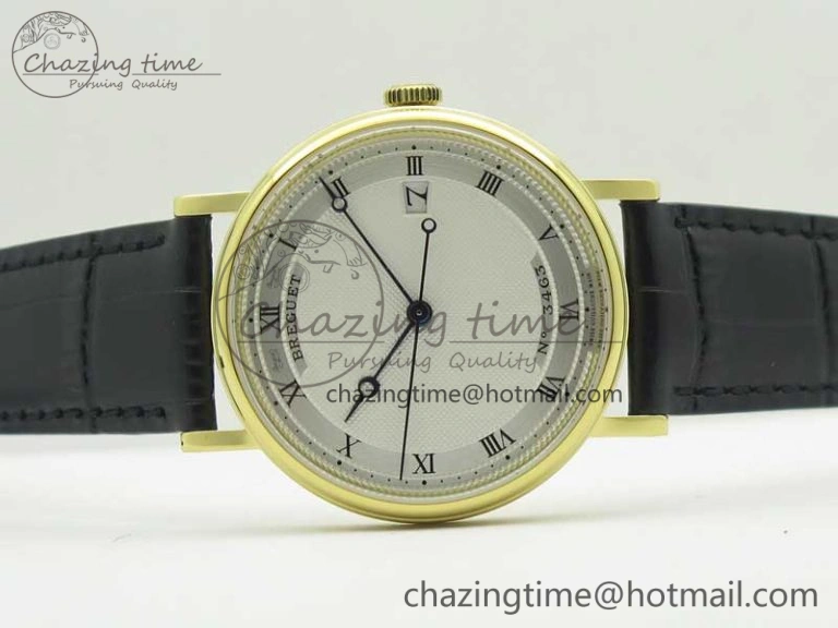 Classique Auto 5177 YG FK 1:1 Best Edition White Hobnail Textured Dial on Black Leather Strap MIYOTA 9015