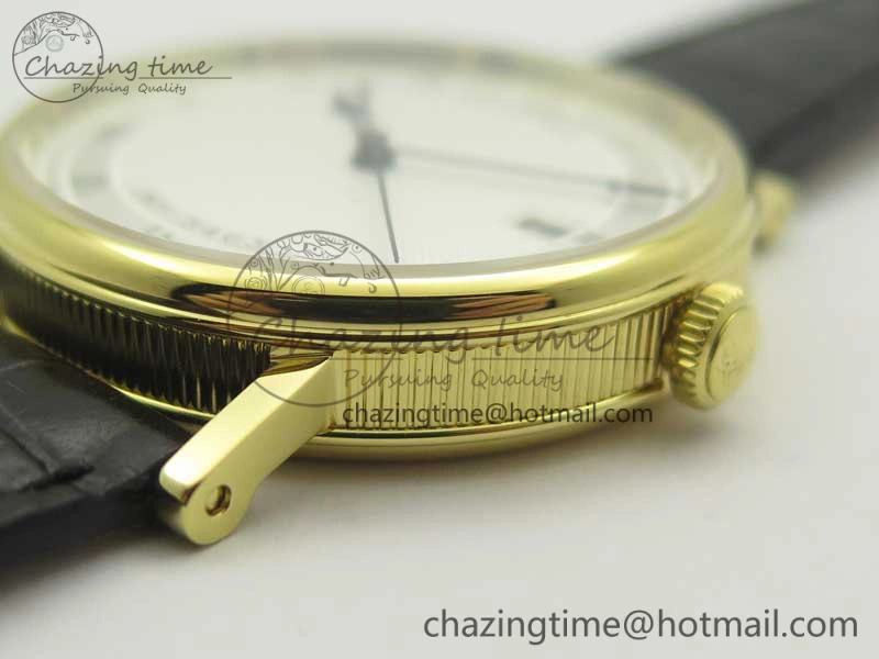 Classique Auto 5177 YG FK 1:1 Best Edition White Hobnail Textured Dial on Black Leather Strap MIYOTA 9015