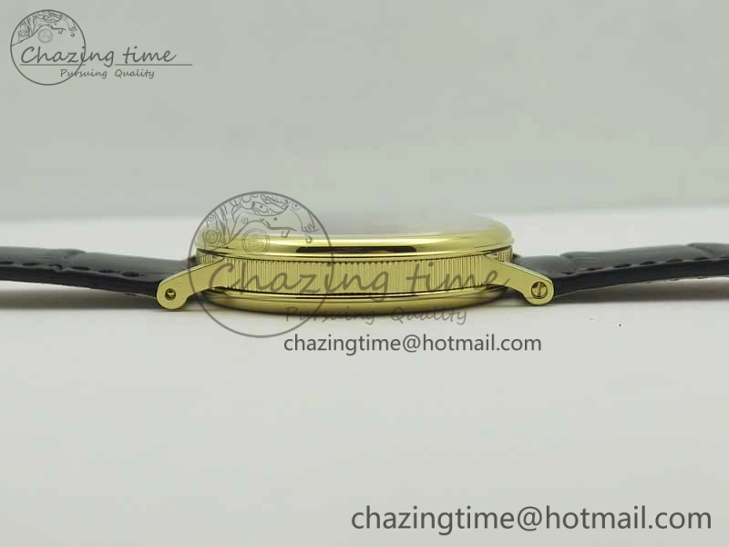 Classique Auto 5177 YG FK 1:1 Best Edition White Hobnail Textured Dial on Black Leather Strap MIYOTA 9015