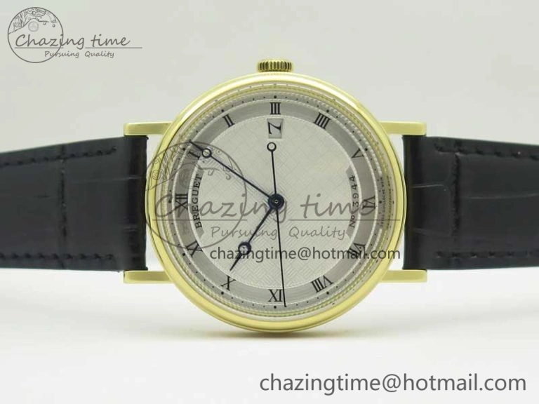 Classique Auto 5177 YG FK 1:1 Best Edition White Plaid Textured Dial on Black Leather Strap MIYOTA 9015