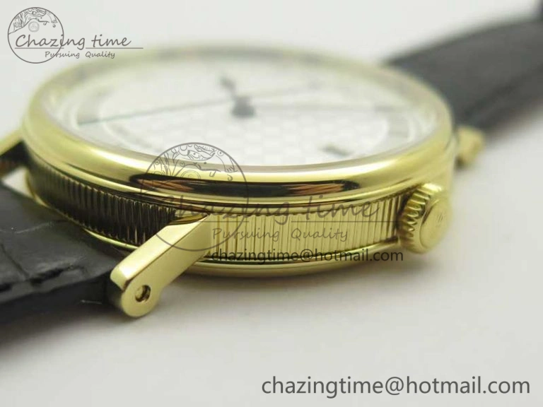 Classique Auto 5177 YG FK 1:1 Best Edition White Plaid Textured Dial on Black Leather Strap MIYOTA 9015
