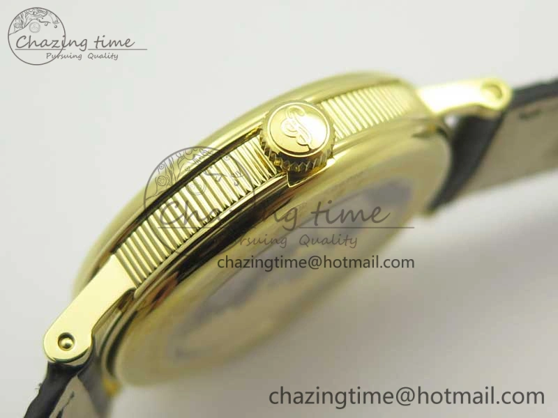 Classique Auto 5177 YG FK 1:1 Best Edition White Plaid Textured Dial on Black Leather Strap MIYOTA 9015