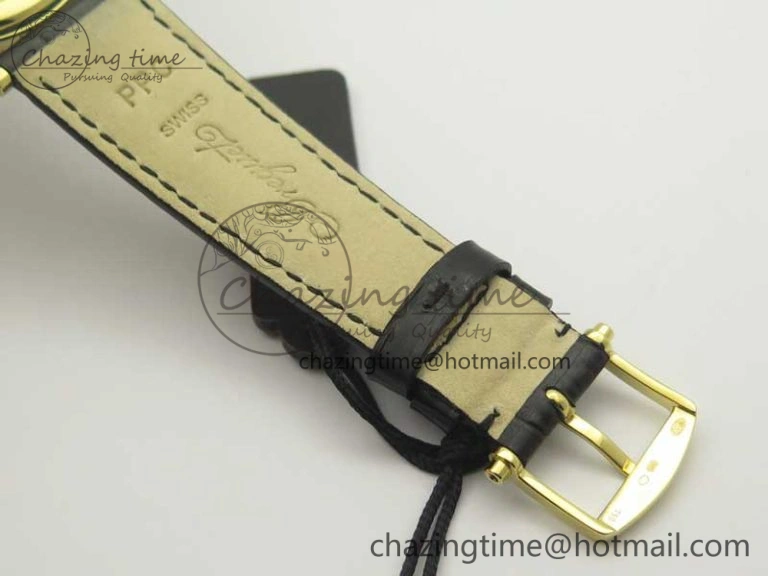 Classique Auto 5177 YG FK 1:1 Best Edition White Plaid Textured Dial on Black Leather Strap MIYOTA 9015