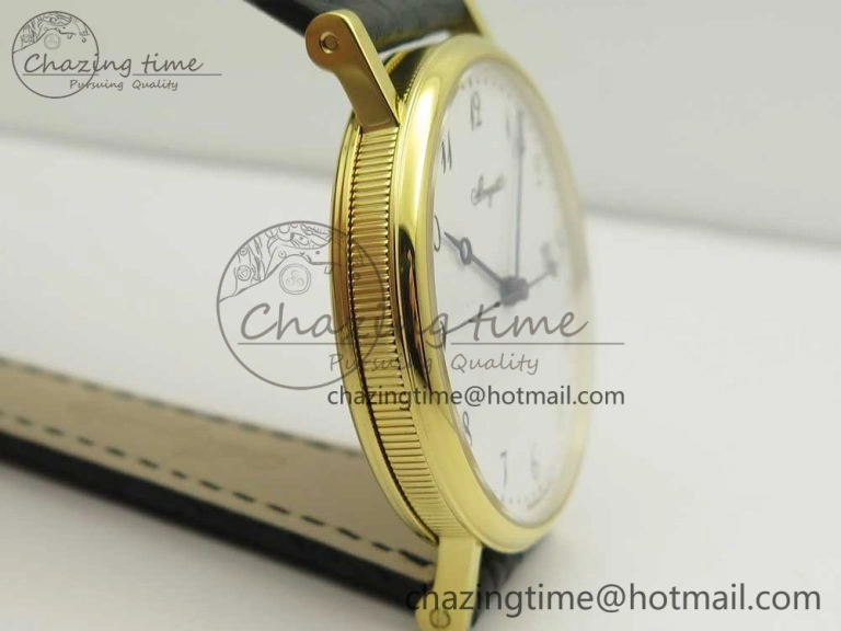 Classique Auto 5177 YG MK 1:1 Best Edition White Dial On Black Leather Strap A777Q V2