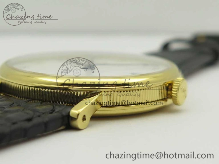 Classique Auto 5177 YG MK 1:1 Best Edition White Dial On Black Leather Strap A777Q V2