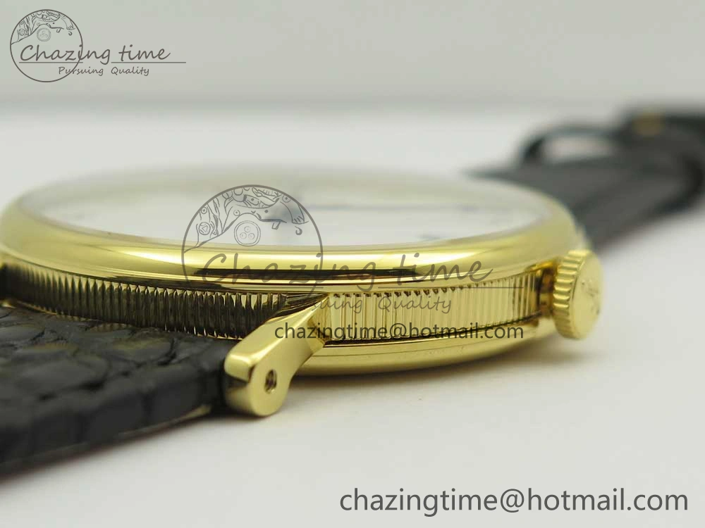 Classique Auto 5177 YG MK 1:1 Best Edition White Dial On Black Leather Strap A777Q V2