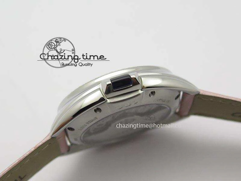 Cle de Cartier 35mm V6F Best Edition White Textured Dial ( Diamond Bezel) On Leather Strap MIYOTA9015