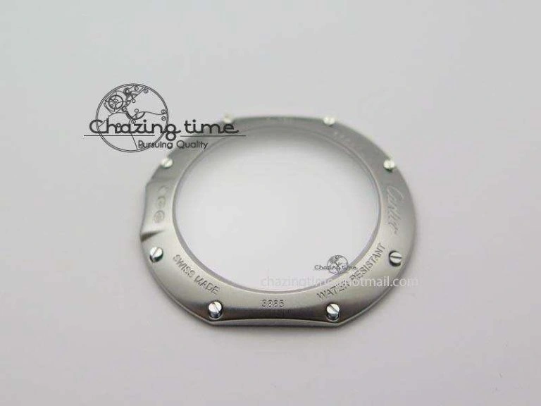 Cle de Cartier 35mm V6F Best Edition White Textured Dial ( Diamond Bezel) On Leather Strap MIYOTA9015
