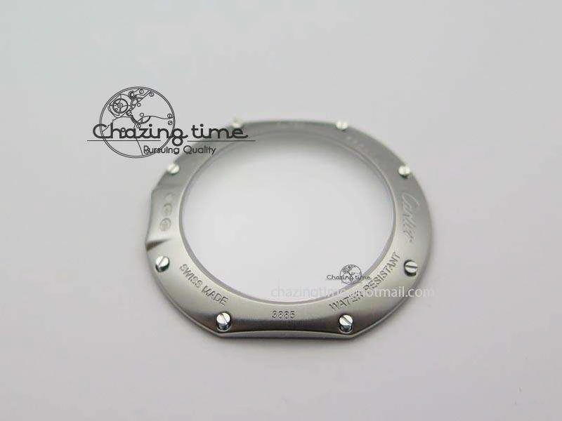 Cle de Cartier 35mm V6F Best Edition White Textured Dial ( Diamond Bezel) On Leather Strap MIYOTA9015