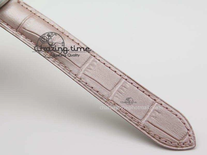 Cle de Cartier 35mm V6F Best Edition White Textured Dial ( Diamond Bezel) On Leather Strap MIYOTA9015