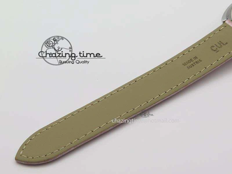 Cle de Cartier 35mm V6F Best Edition White Textured Dial ( Diamond Bezel) On Leather Strap MIYOTA9015