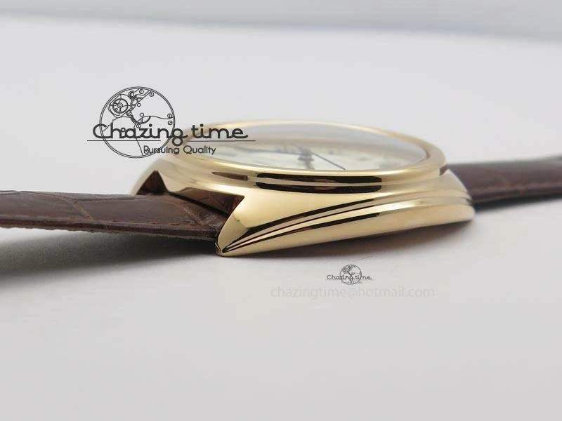 Cle de Cartier RG 35mm V6F Best Edition White Textured Dial On Deep Brown Leather Strap MIYOTA9015