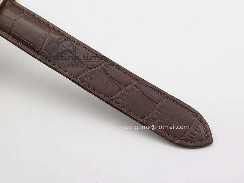Cle de Cartier RG 35mm V6F Best Edition White Textured Dial On Deep Brown Leather Strap MIYOTA9015