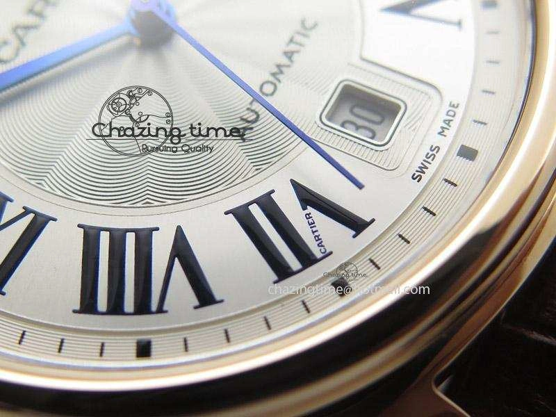 Cle de Cartier RG V6F Best Edition White Textured Dial On Brown Leather Strap MIYOTA9015