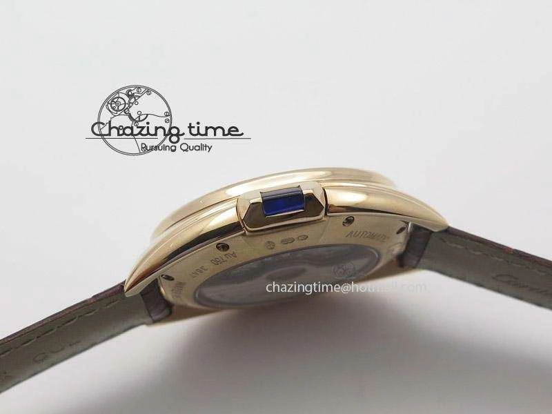 Cle de Cartier RG V6F Best Edition White Textured Dial On Brown Leather Strap MIYOTA9015