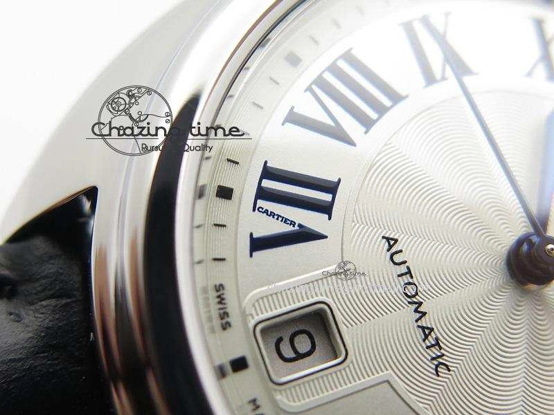 Cle de Cartier SS 35mm V6F Best Edition White Textured Dial On Black Leather Strap MIYOTA9015