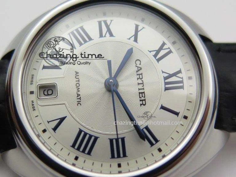 Cle de Cartier SS 35mm V6F Best Edition White Textured Dial On Black Leather Strap MIYOTA9015