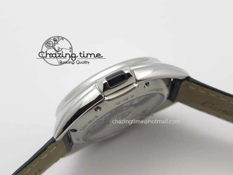 Cle de Cartier SS 35mm V6F Best Edition White Textured Dial On Black Leather Strap MIYOTA9015