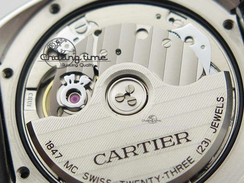 Cle de Cartier SS 35mm V6F Best Edition White Textured Dial On Pink Leather Strap MIYOTA9015