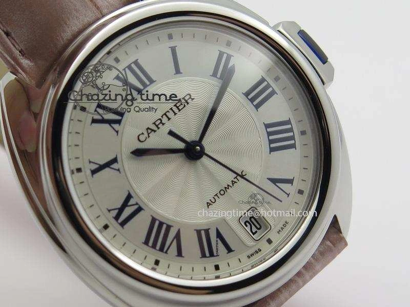 Cle de Cartier SS 35mm V6F Best Edition White Textured Dial On Pink Leather Strap MIYOTA9015