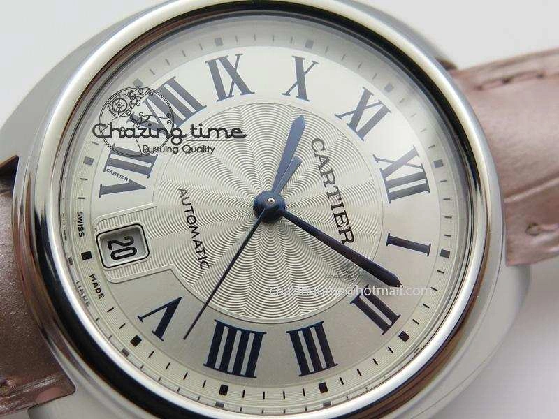 Cle de Cartier SS 35mm V6F Best Edition White Textured Dial On Pink Leather Strap MIYOTA9015