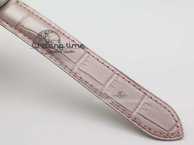 Cle de Cartier SS 35mm V6F Best Edition White Textured Dial On Pink Leather Strap MIYOTA9015