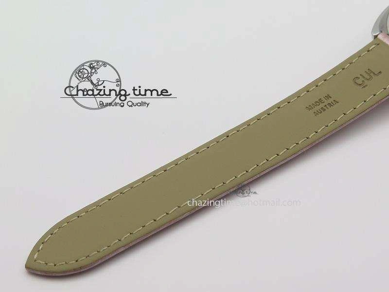 Cle de Cartier SS 35mm V6F Best Edition White Textured Dial On Pink Leather Strap MIYOTA9015