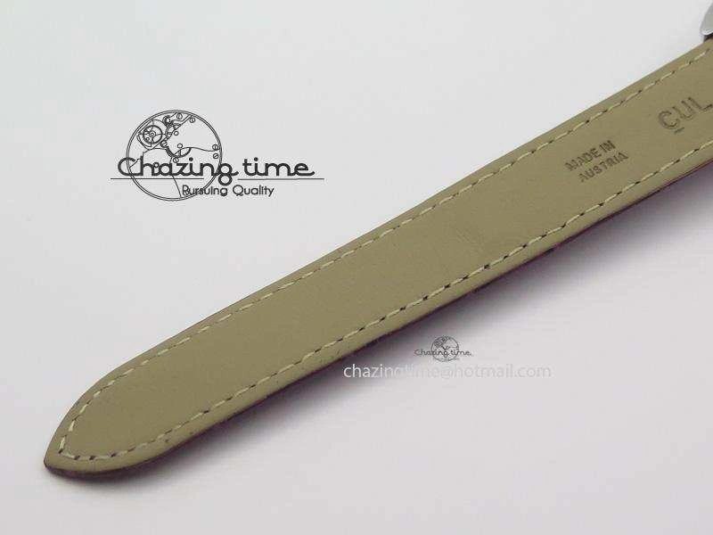 Cle de Cartier SS 35mm V6F Best Edition White Textured Dial On Purple Leather Strap MIYOTA9015