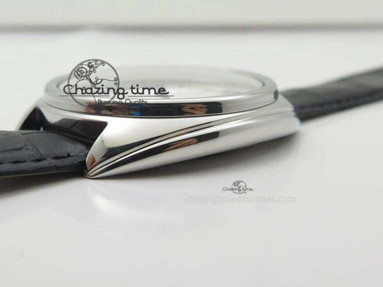 Cle de Cartier SS V6F Best Edition White Textured Dial On Black Leather Strap MIYOTA9015