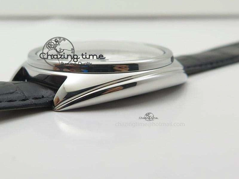 Cle de Cartier SS V6F Best Edition White Textured Dial On Black Leather Strap MIYOTA9015