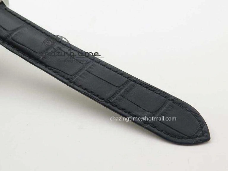 Cle de Cartier SS V6F Best Edition White Textured Dial On Black Leather Strap MIYOTA9015