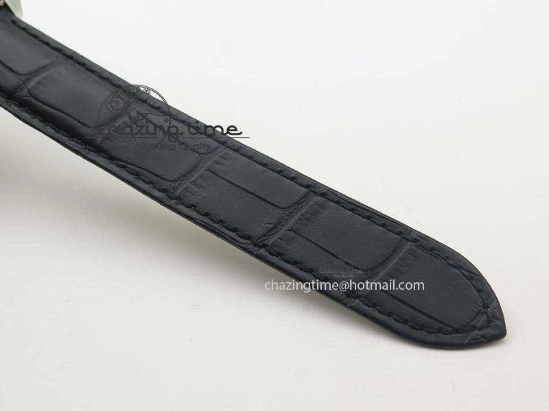 Cle de Cartier SS V6F Best Edition White Textured Dial On Black Leather Strap MIYOTA9015