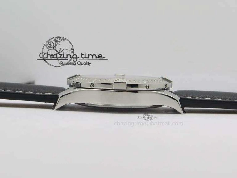 Clot Chronometer SS GF 1:1 Best Edition Black Sticks Marker Dial On Black Leather Strap A2824