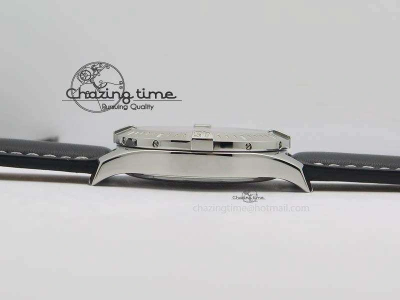 Clot Chronometer SS GF 1:1 Best Edition Black Sticks Marker Dial On Black Leather Strap A2824