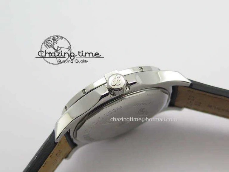 Clot Chronometer SS GF 1:1 Best Edition Black Sticks Marker Dial On Black Leather Strap A2824