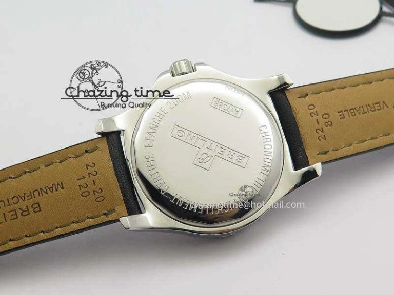 Clot Chronometer SS GF 1:1 Best Edition Black Sticks Marker Dial On Black Leather Strap A2824