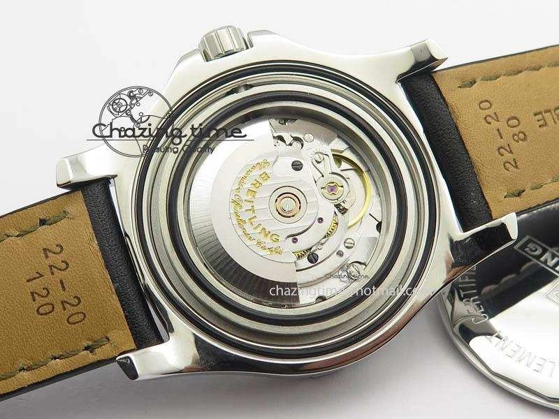Clot Chronometer SS GF 1:1 Best Edition Black Sticks Marker Dial On Black Leather Strap A2824