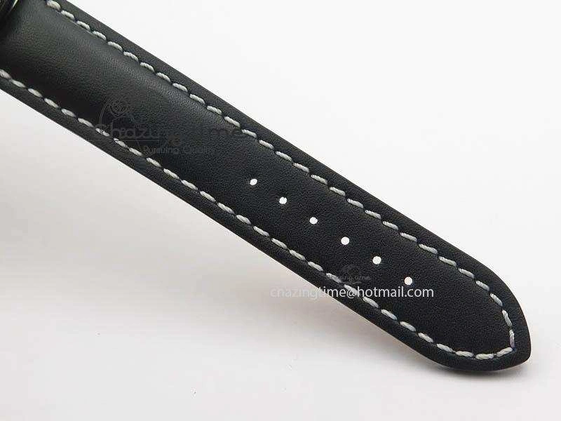 Clot Chronometer SS GF 1:1 Best Edition Black Sticks Marker Dial On Black Leather Strap A2824