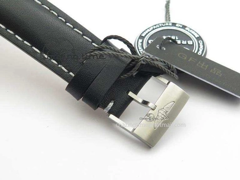 Clot Chronometer SS GF 1:1 Best Edition Black Sticks Marker Dial On Black Leather Strap A2824