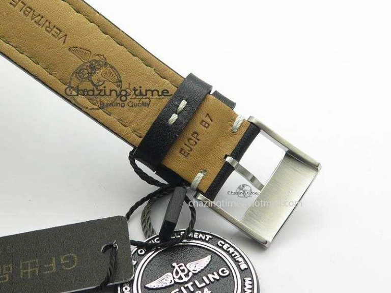 Clot Chronometer SS GF 1:1 Best Edition Black Sticks Marker Dial On Black Leather Strap A2824