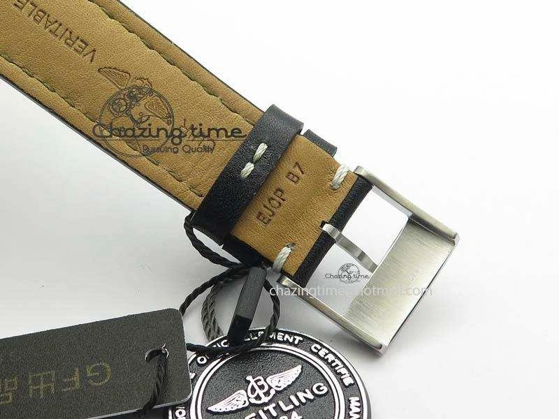 Clot Chronometer SS GF 1:1 Best Edition Black Sticks Marker Dial On Black Leather Strap A2824