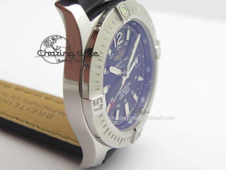 Clot Chronometer SS GF 1:1 Best Edition Black Sticks Marker Dial On Black Leather Strap A2824