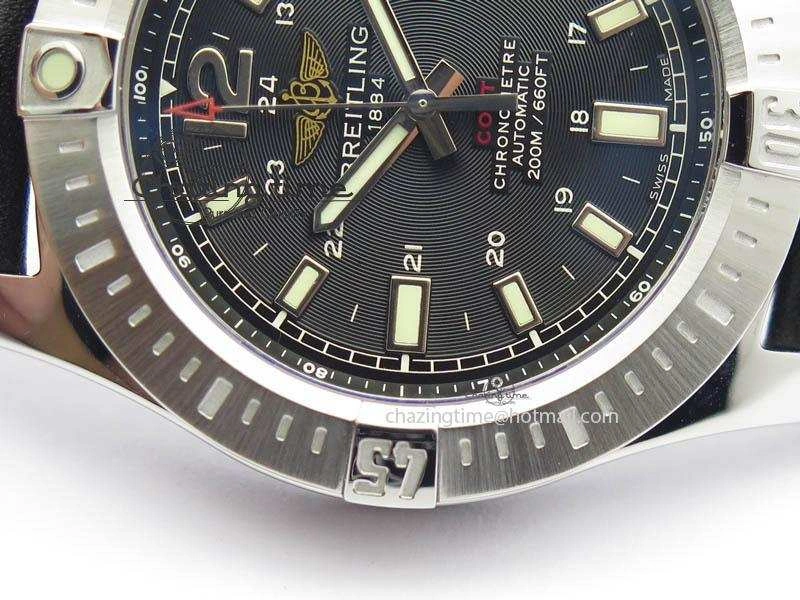 Clot Chronometer SS GF 1:1 Best Edition Black Sticks Marker Dial On Black Leather Strap A2824