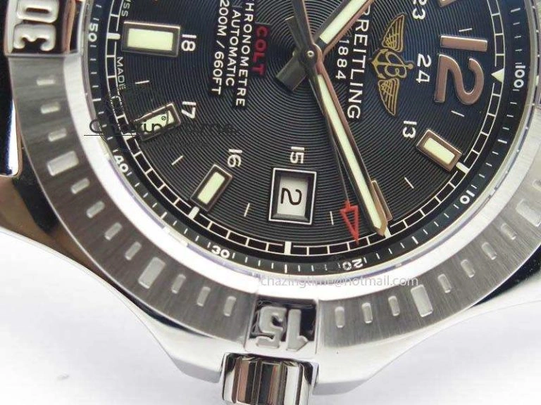 Clot Chronometer SS GF 1:1 Best Edition Black Sticks Marker Dial On Black Leather Strap A2824