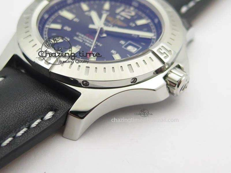 Clot Chronometer SS GF 1:1 Best Edition Black Sticks Marker Dial On Black Leather Strap A2824