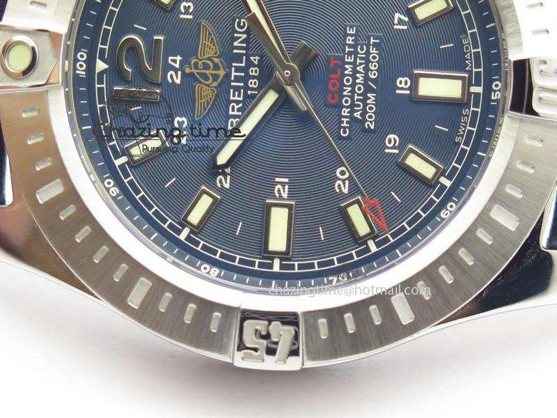 Clot Chronometer SS GF 1:1 Best Edition Blue Sticks Marker Dial On Blue Leather Strap A2824