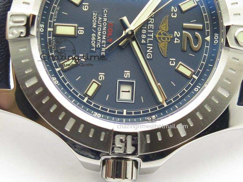 Clot Chronometer SS GF 1:1 Best Edition Blue Sticks Marker Dial On Blue Leather Strap A2824
