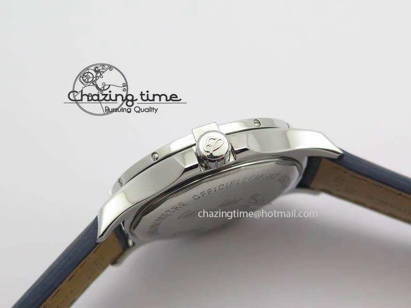 Clot Chronometer SS GF 1:1 Best Edition Blue Sticks Marker Dial On Blue Leather Strap A2824