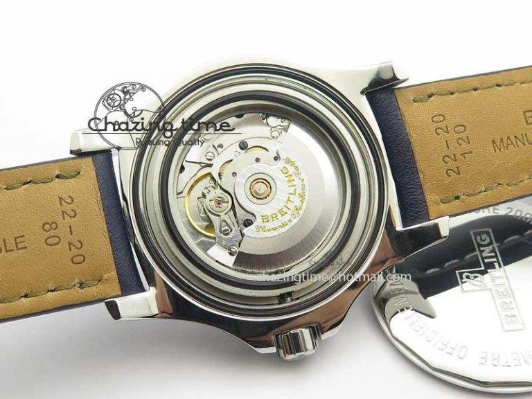 Clot Chronometer SS GF 1:1 Best Edition Blue Sticks Marker Dial On Blue Leather Strap A2824