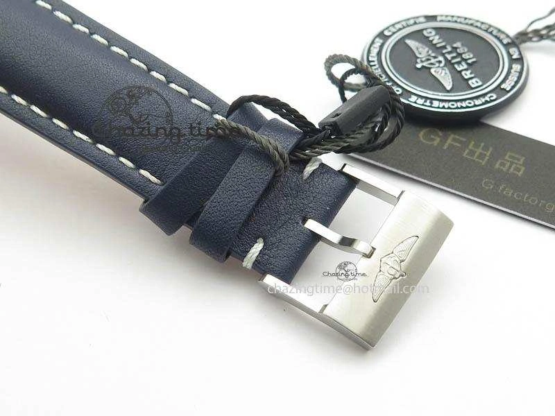 Clot Chronometer SS GF 1:1 Best Edition Blue Sticks Marker Dial On Blue Leather Strap A2824